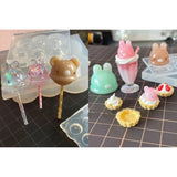 DIY Handcraft Egg Tart Lollipop Shaped Silicone Epoxy Resin Mold Mirror Craft Mold Silicone Mould Jewelry Making Tool