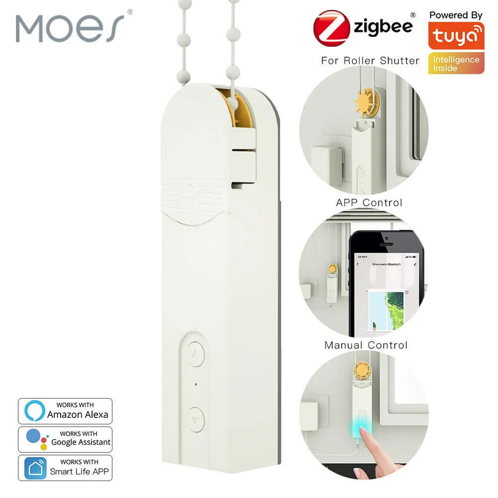 MOES New ZigBee Smart DIY Motorized Roller Blinds/Shades Drive Motor Hub Tuya Smart Life APP Alexa Google Home Voice Control