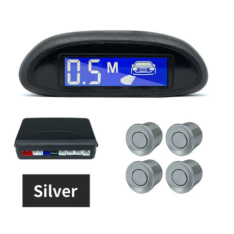 Parking Sensor Kit Car Parktronic LCD Display Backlight Reverse Backup Radar Monitor System 4 Sensors 22mm 12V 8 Colors