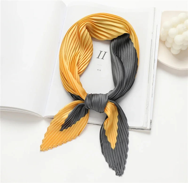 2023 Brand Crinkle Scarf Women Silk Satin Square Neck Tie Hand  Wirst Female Headscarves Bandana Shawl  Leopard Hair Foulard