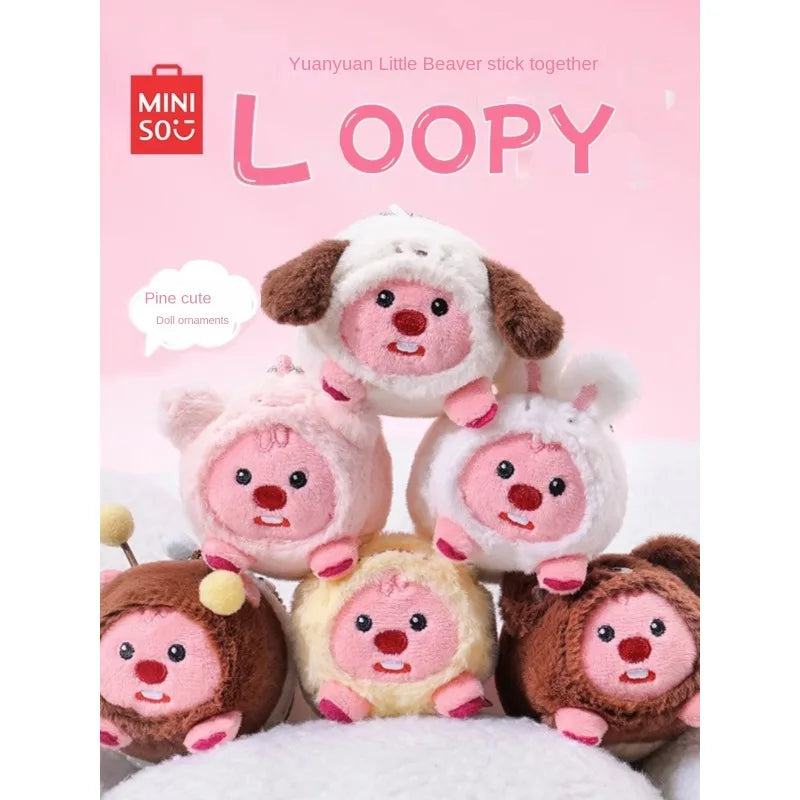 MINISO LOOPY Series - Fruit Head Cover Detachable Doll Cute Beaver Plush Animation Derivatives/Peripheral Products