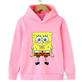 Spring and Autumn SpongeBob Printed Hoodies for Kids Sweatshirts for Boys and Girls Original Fashion Creative Games Baby Clothes