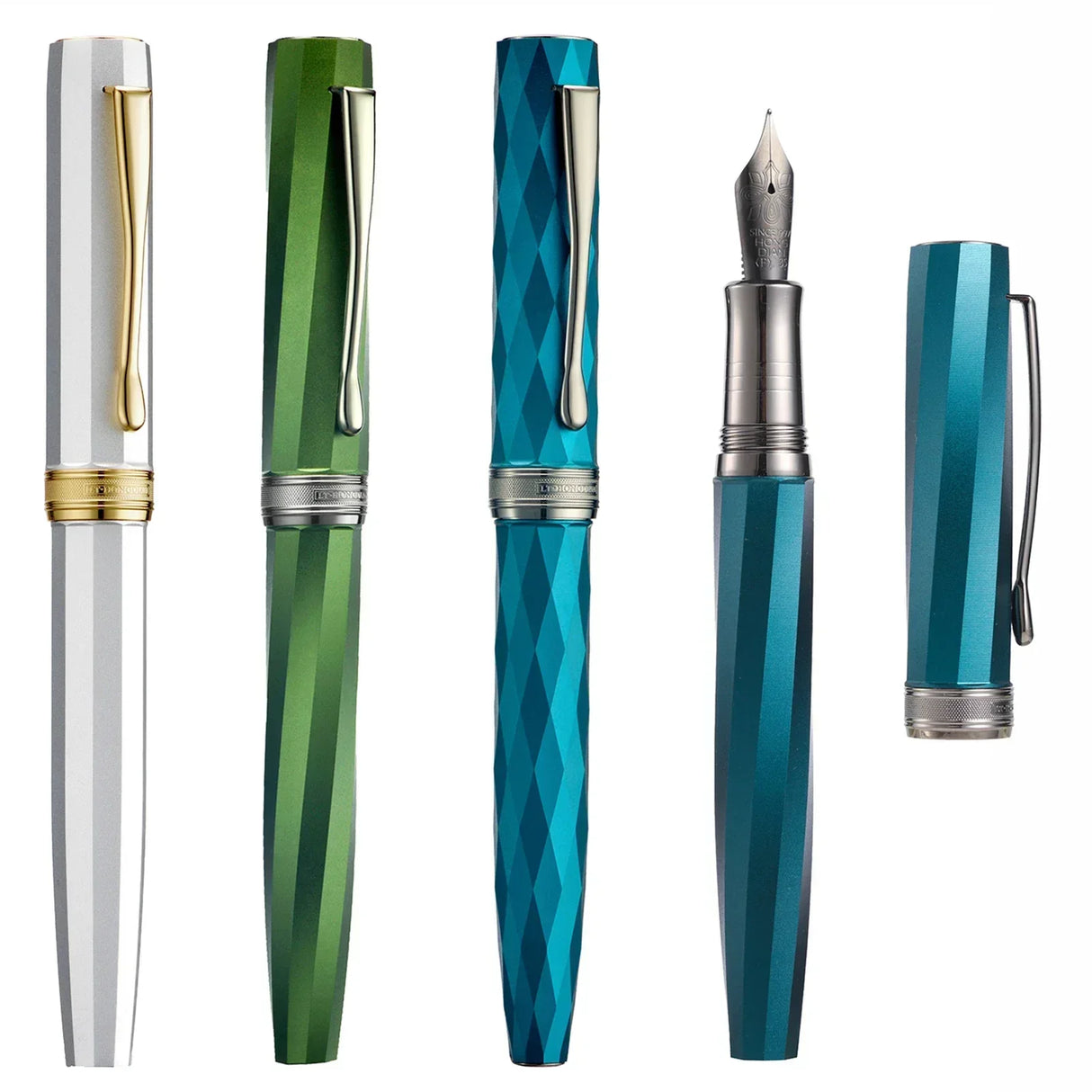 Hongdian N11 Fountain Pen EF/F Nib with Converter, Polygonal Aluminum Alloy Writing Gift Pen Set