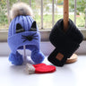 Autumn/Winter Baby hat and scarf set Children's thickened knitted wool hat around bib gloves Cute cat