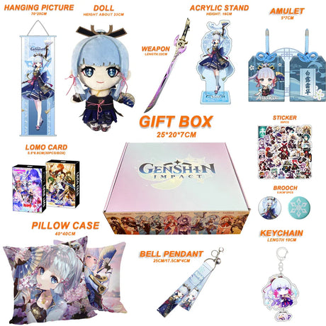 Genshin Impact Xianyun Navia Fontaine Furina Neuvillette Wriothesley Focalors Baizhu Kaveh Gift Box Include Keychain Doll Pillow