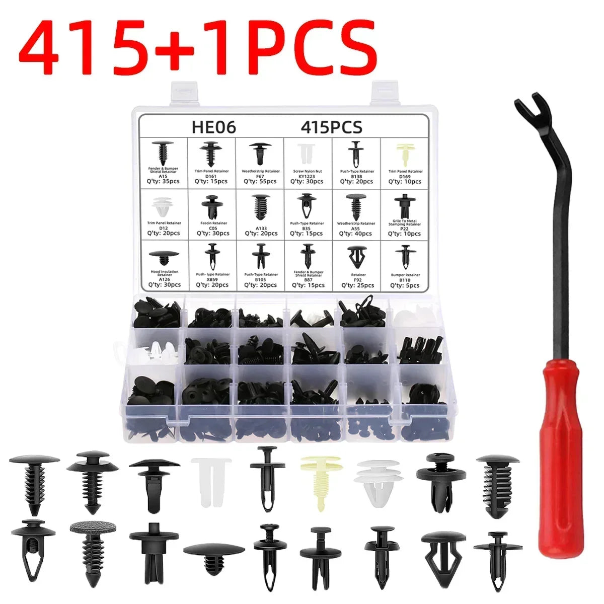 100/415/680PCS Car Fastener Clips Mixed Car Fasteners Door Trim Panel Auto Bumper Rivet Retainer Push Engine Cover Fender Clip