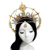 Gorgeous Sun Godmother's Crown Lolita KC Notre Dame Virgin Mary Halo Princess Queen Pope Tiara Headband