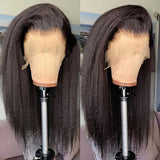 Lace Front Wigs Kinky Straight Human Hair Wig HD Transparent Yaki Straight Lace Frontal Human Hair Wigs for Woman Human Hair