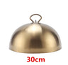 high grade Stainless steel plate cover round gold steak lid western style food no magnet pan lid Korean barbecue BBQ pot cover