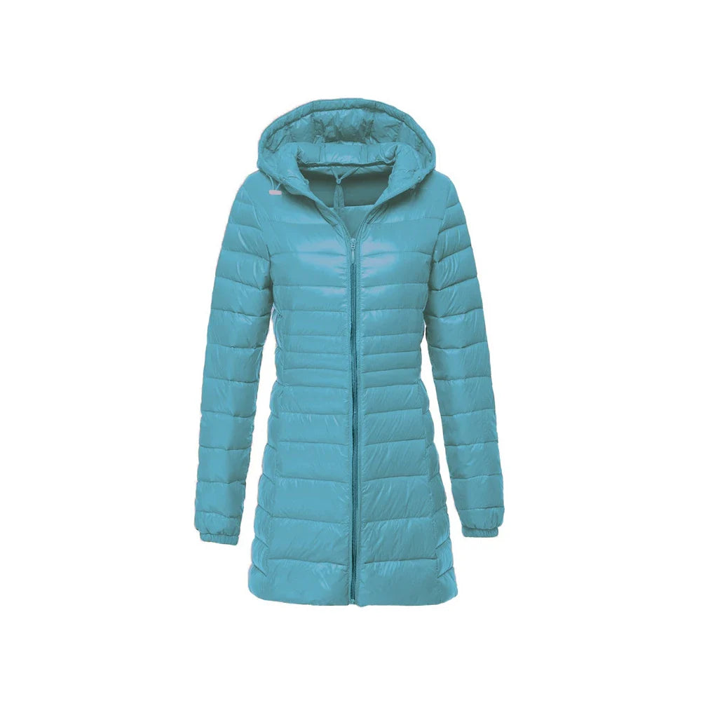 7XL 8XL Plus Long Down Jacket Women Winter Ultra Light Down Jacket Women With Hooded Down Coat Female Big Size Coats