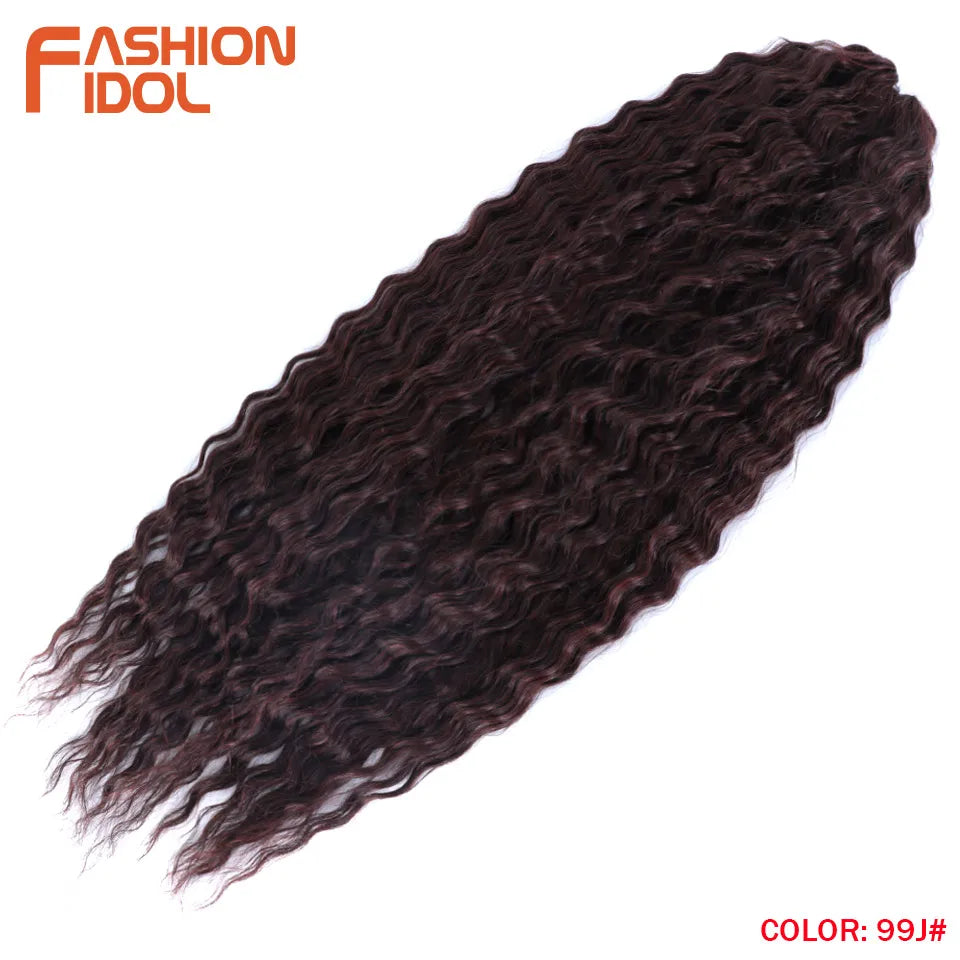 Ariel Hair Synthetic Twist Crochet Curly Hair 24 Inch Water Wave Braid Hair Ombre Blonde Brown Deep Wave Braiding Hair Extension