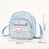 Sanrioed Cartoon Hello Kitty Melody Kulomi Messenger Bag Anime Cute Cat Casual Small Round Bag Kawaii Toy Girls Birthday Gift