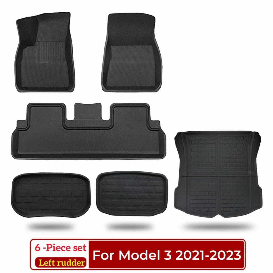 Model Y Model 3 Floor Mat 2017-2023 Luggage Mat Custom For Tesla Mat Trunk Mat 3D XPE All Weather Anti-Slip Set Floor Liner Mat