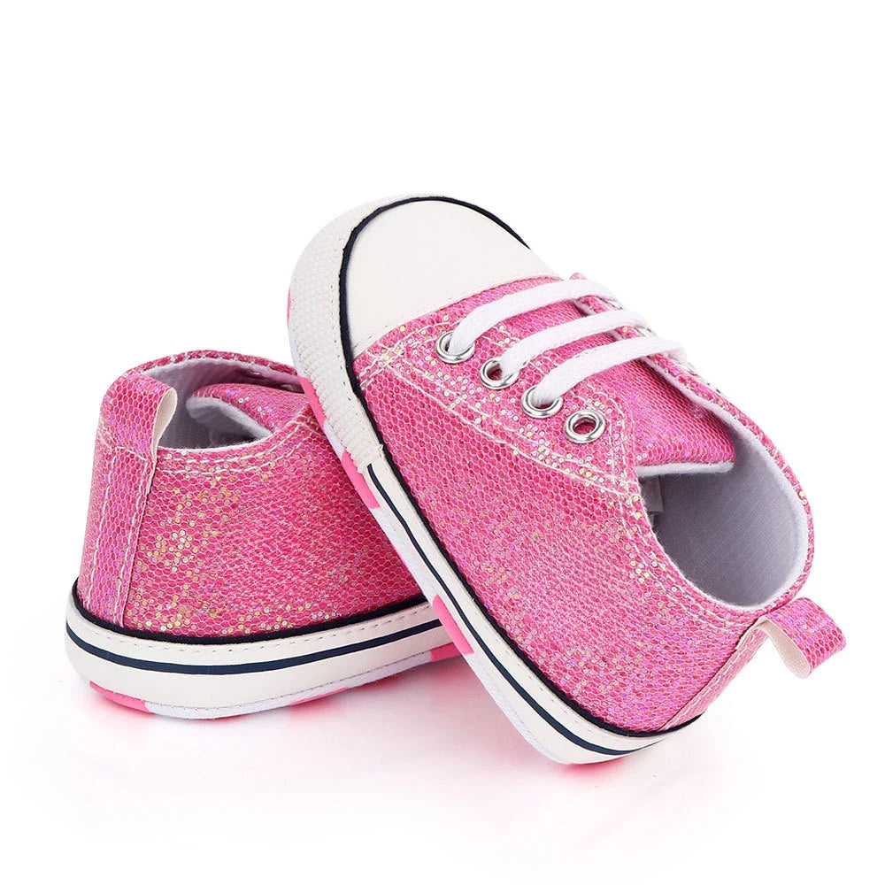 Baby Canvas Classic Sports Sneakers Newborn Baby Boys Girls Print Star First Walkers Shoes Infant Toddler Anti-slip Baby Shoes