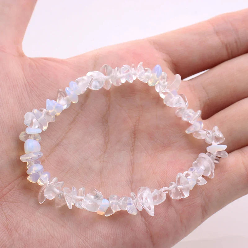 Stretch Natural 5-8mm Chips Bead Bracelet Healing Crystal Energy Fashion Jewelry for Women Men Girl Birthday Gift