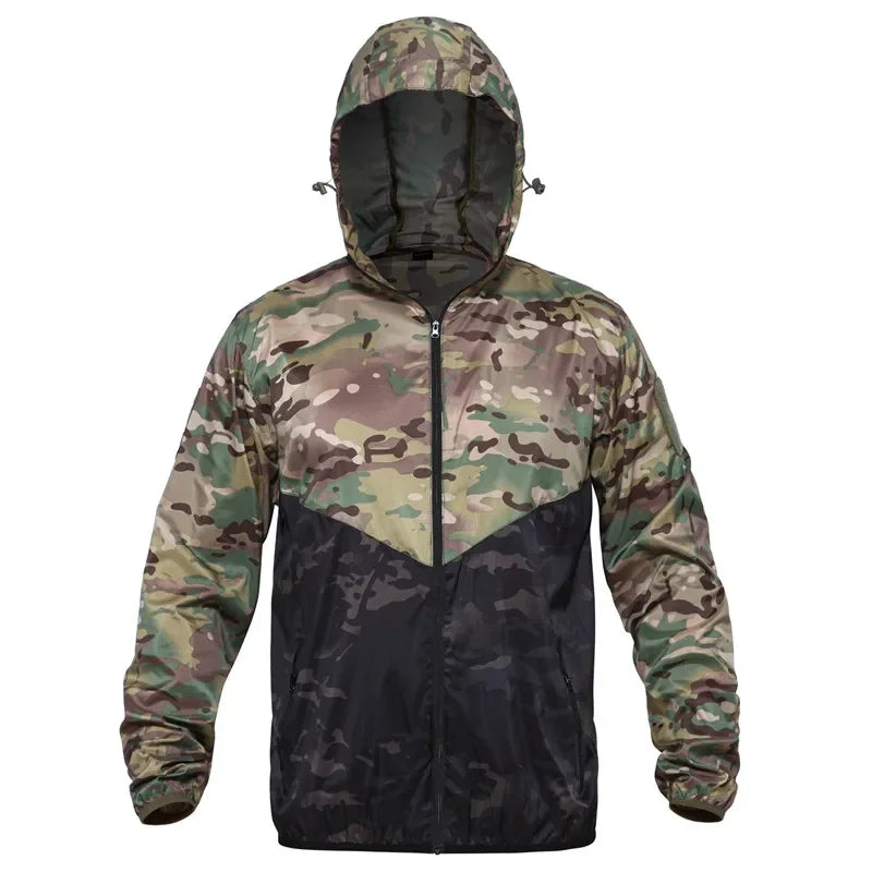 2024 New Thin Army Military Jackets Lightweight Quick Dry Windbreaker Jacket Summer Waterproof Tactical Skin Jacket Raincoat Men