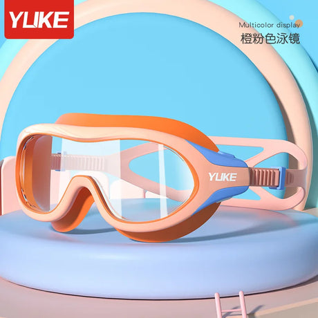 Children′s goggles, high-definition anti-fog waterproof swimming glasses boys and girls, large frame goggles, swimming equipment