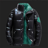 Black bright face standing collar down jacket men lightweight warm men's coat fashion large size cold clothing