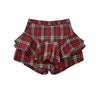 Spicy Girls Uniform Set Women Team Uniform Spring Academic Style Polo Neck Sexy Mini High Waist Plaid Culottes Skirt Red Plaid