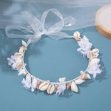 Handmade Garland Headband Seashell Hairbands Flower Designs Beach Party Prop Headpieces for Women Bride Wedding Hair Jewelry