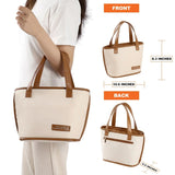 Large lunch bag with cutlery bag, stylish and reusable handbag, leak proof  work, cute and  women's office, school picnic