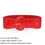 Women Elastic Stretch Waistbands  Female Gold Round Buckle Belts Fashion Wide Waist BeltsLadies Decorative Belt For Dress Coats