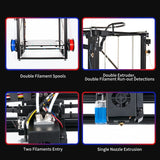 Tronxy X5SA-500-2E Larger 3D Printer 2 In 1 Out Double Color Extruder Cyclops Single Head With Auto Leveling Sensor