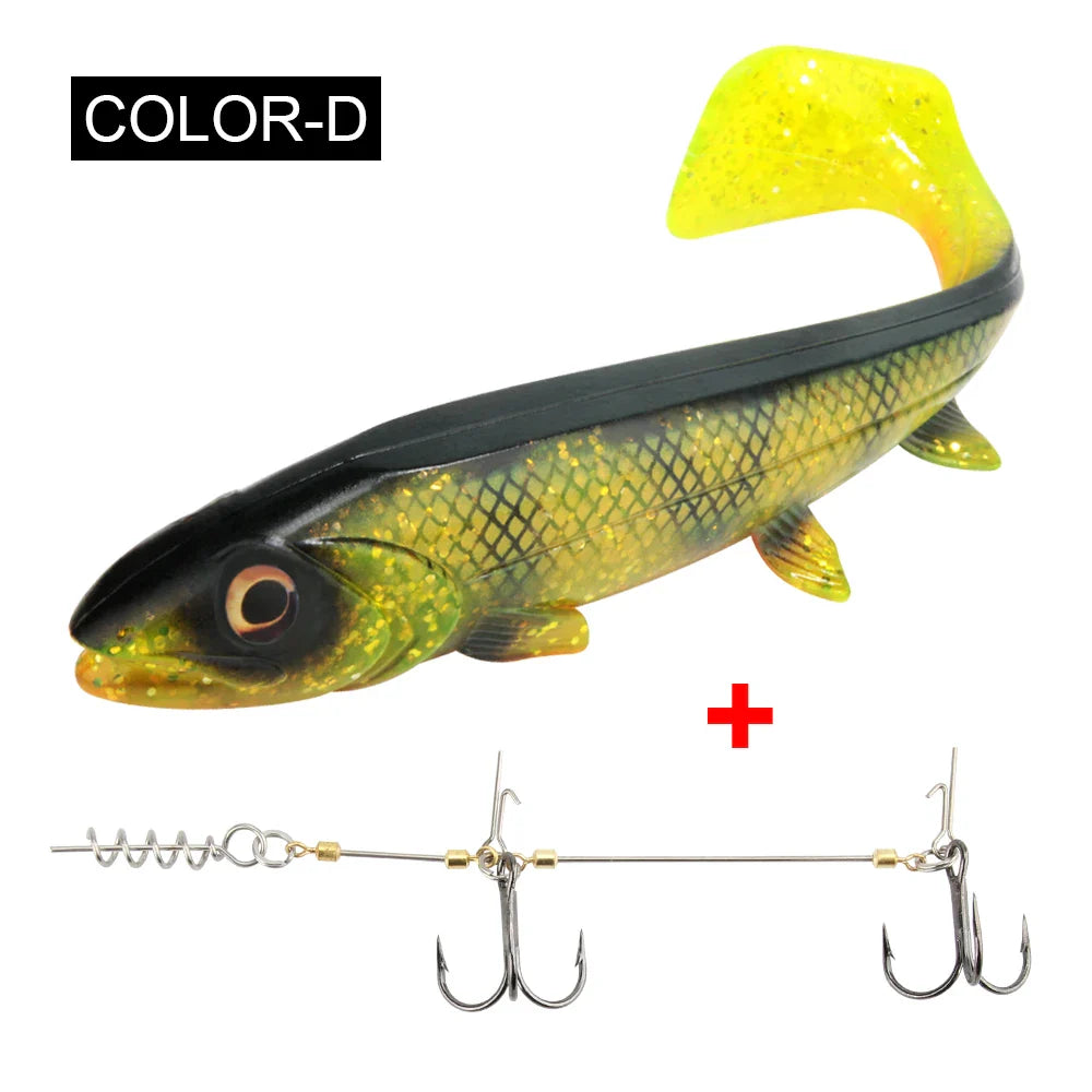 Spinpoler Big Fish Soft Fishing Lure With Stinger Rig Hook Set 14cm/18cm Jigging Trolling For Saltwater Sea Fishing Tackle Pesca