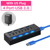 Usb Hub 3 0 Hub USB 3.0 Adapter Multi Ports Use Power Adapter Extensor USB 2.0 PC Computer Accessories switch usb for Laptop