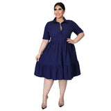 Fashion Plus Size Casual Blouse Dress Elegant   Ruched Party Ladies Dresses for Women 2023 Vestidos Office Clothing Summer 5xl