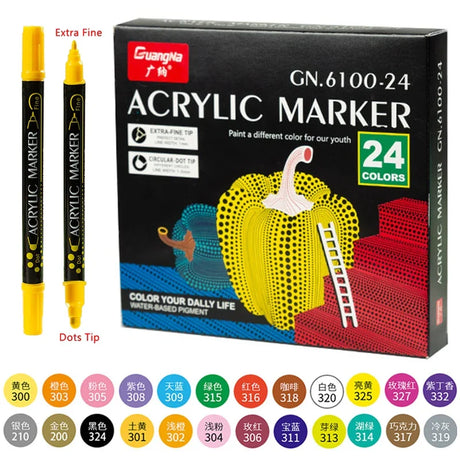 84/36 Colors Acrylic Paint Marker Pens Extra Fine and Dots Tip, for Rock Painting, Mug, Ceramic, Glass Wood, Fabric,Canvas,Metal