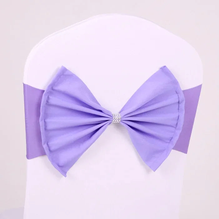 10/50pcs/Lot Bow Chair Sashes Band For Wedding Party Birthday Banquet Spandex Stretch Blend Chair Bow Tie Band Belt Ties Cover