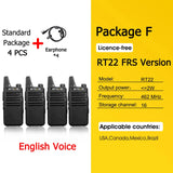 Retevis RT622 Mini Walkie Talkie 4 Pcs Walkie-talkies PMR446 FRS VOX Portable Two Way Radio Station for Restaurant Hotel