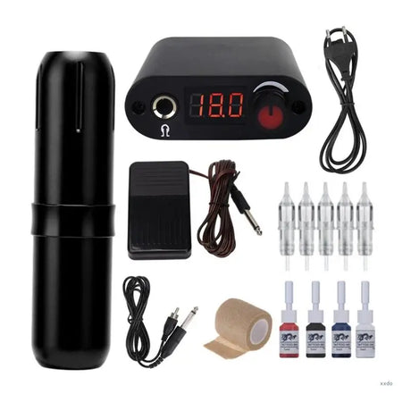 Tattoos Machine Kit Digital Screen Tattoos Power Supply Pen Ink Set Permanent Makeup Machine with Cartridge Needles Set