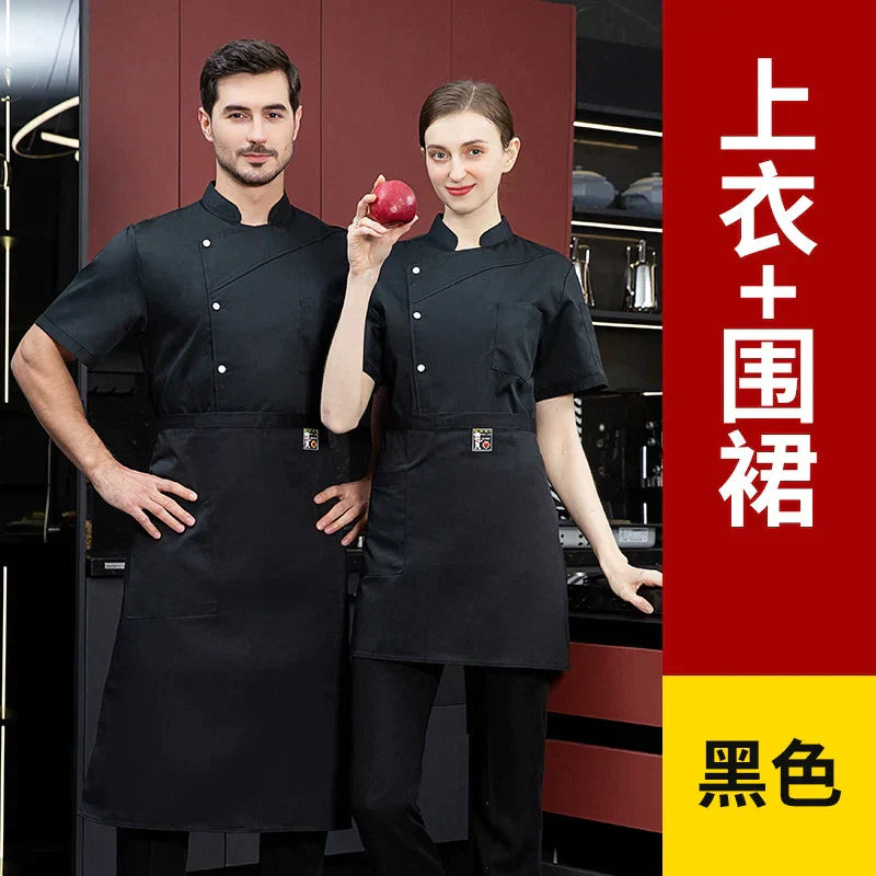 white Chef Jacket Long Sleeve chef uniform Cook Coat Chef T-shirt Baker Work Uniform Waiter Restaurant Hotel Clothes women Logo