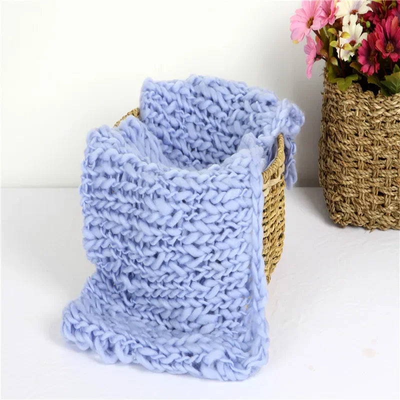 Newborn Photography Props Article Wool Blanket Baby Accessories For Knitted Wrap Shooting Outfit Session Months Birth Clothes