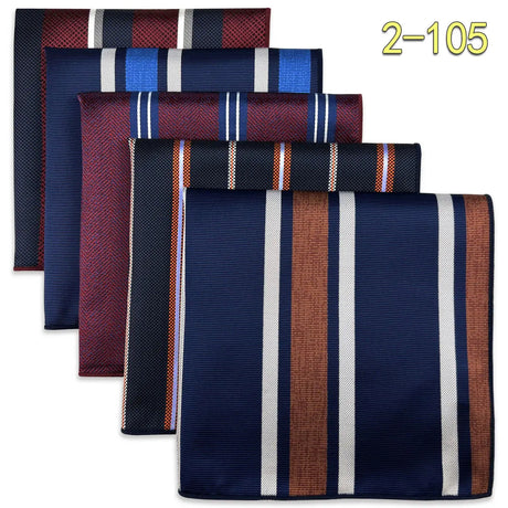 5 Pieces Colorful Assorted Mens Pocket Square Silk Classic Handkerchief Set Gift