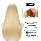 Hair Extensions No Clips Synthetic Fake Hair Ombre Pink Blonde Brown Black Natural Wavy Curly False Hair Piece For Woman