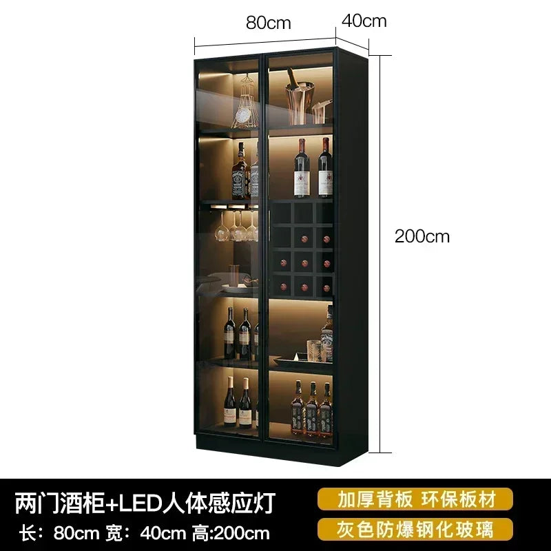 Wall Display Wine Cabinets Living Room Luxury Modern Kitchen Wine Cabinets Simplicity Glass Botellero Vino Bar Furniture QF50JG