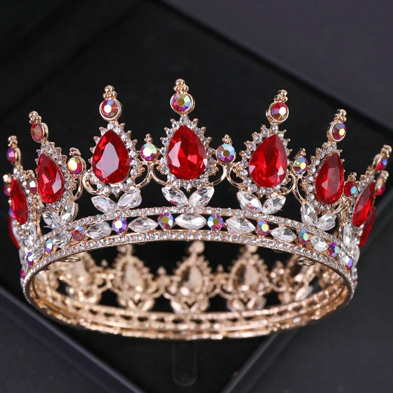 Baroque Crystal Tiaras And Crowns Rhinestone Prom Diadem Crown Tiara For Women Bridal Wedding Hair Accessories Jewelry Crown