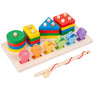 2 in 1 Montessori Baby Developmental Toys Shape Sorting Puzzle and Fishing Game Wooden Educational Toys for Children 3 4 5 Years