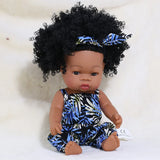 35cm Newborn Reborn African Doll Baby Simulation Soft Vinyl Children Lifelike Toys Christmas Birthday Toys Dolls for Babies