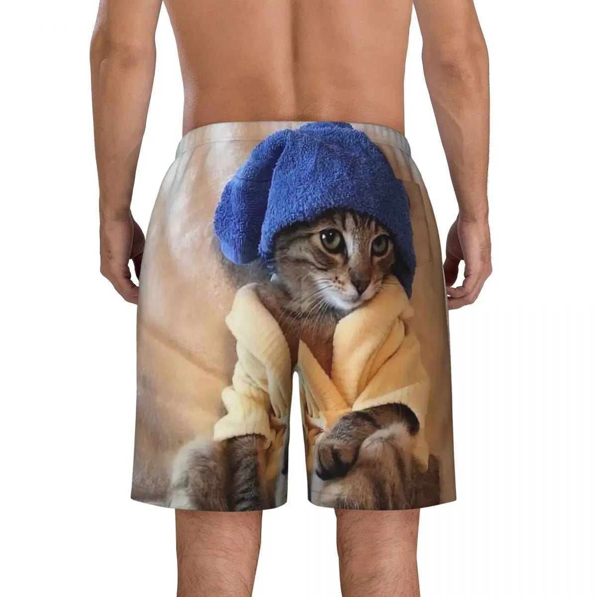 Cute Cat Animals Board Shorts Summer Funny Hawaii Beach Shorts Men Running Comfortable Design Swimming Trunks