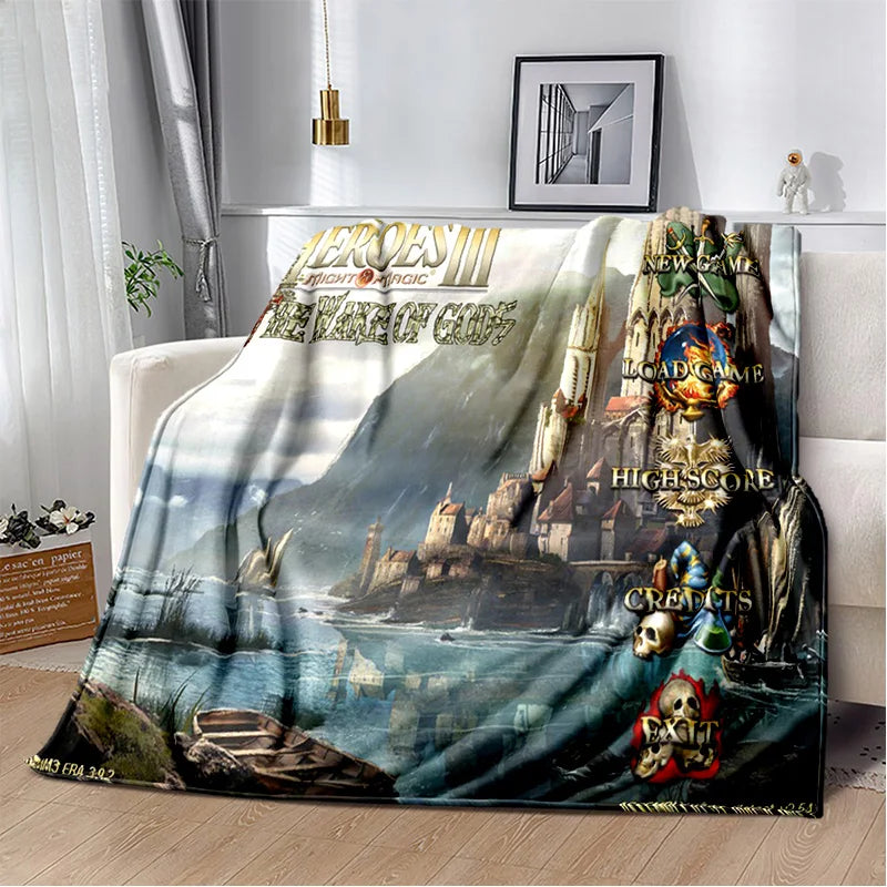 3D Heroes of Might and Magic Retro Game Soft Plush Blanket,Flannel Blanket Throw Blanket for Living Room Bedroom Bed Sofa Picnic