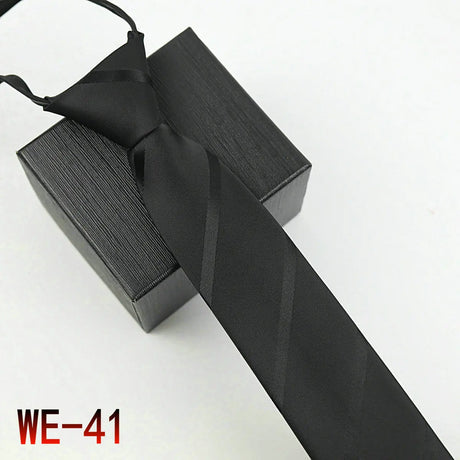 New Suit Business Zipper Tie for Man 48*7cm 1200 Pins High-end Polyester Neck Tie Striped Solid Color Grid Flower Ties