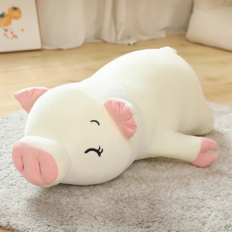 40/50/60/80cm Squish Pig Stuffed Doll Lying Plush Piggy Toy Animal Soft Plushie Pillow Cushion Kids Baby Comforting Gift