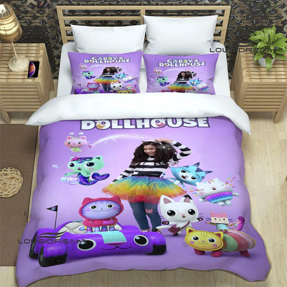 Gabby's Dollhouse Bedding Sets exquisite bed supplies set duvet cover bed comforter set bedding set luxury birthday gift