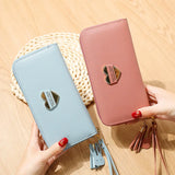 Long Wallets for Women Men‘s PU Leather Coin Pursess Clutch Pouch Korean Multi Card Holder Handbag Zipper Wristlet Phone Wallet