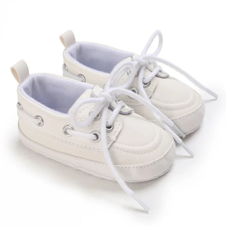 Newborn Baby Shoes Boy Girl Classical Sport Soft Sole PU Leather Multi-Color First Walker Casual Sneakers White Baptism Shoes