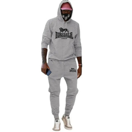 Men's Sets 2-Piece Hip Hop Lion London Printed Plus Fleece Fashion Hoody Autumn Winter New Men Hoodies Sweatshirts Casual Suits